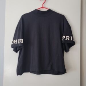 PRINGLE OF SCOTLAND x H&M Black Cotton Mock Neck Top L
